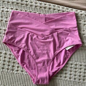 NEW Aerie Pink Crossover Bikini Bottom Size M